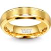 TRUMIUM 6mm 8mm Mens Womens 24K Gold Plated Tungsten Wedding Ring Band Brush Finish Scratch Resistant Size 5-14(6mm 24k gold plated)
