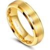 TRUMIUM 6mm 8mm Mens Womens 24K Gold Plated Tungsten Wedding Ring Band Brush Finish Scratch Resistant Size 5-14(6mm I Love You Engraved)