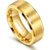 TRUMIUM 6mm 8mm Mens Womens 24K Gold Plated Tungsten Wedding Ring Band Brush Finish Scratch Resistant Size 5-14(8mm I Love You Engraved)