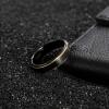 TRUMIUM 6mm 8mm Tungsten Rings for Men Women Black Wedding Band 24K Gold Plated/Rose Gold Plated Step Edges Comfort Fit Size 6-13(6mm 24k gold plated)