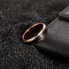 TRUMIUM 6mm 8mm Tungsten Rings for Men Women Black Wedding Band 24K Gold Plated/Rose Gold Plated Step Edges Comfort Fit Size 6-13(6mm rose gold plated)