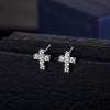 TRUMIUM Cross Earrings for Men Women 925 Sterling Silver Dangle Earrings Hypoallergenic Silver Gold Stud Cubic Zirconia(Cross Stud-Silver)