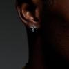 TRUMIUM Cross Earrings for Men Women 925 Sterling Silver Dangle Earrings Hypoallergenic Silver Gold Stud Cubic Zirconia(Cross Stud-Silver)