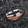 TRUMIUM Mens Rings 8mm Wedding Band Koa Wood Arrow Inlay Silver Engagement Ring Comfort Fit Size 7-13(8mm Wood Arrow)