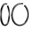 ChainsHouse 316L Stainless Steel Hoop Earrings for Women – 30mm/40mm/60mm/80mm 18K Gold/Black Lightweight Open Hoop Earrings, Fits for Sensitive Ears, Send Gift Box(A: Black-80mm)
