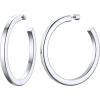 ChainsHouse 316L Stainless Steel Hoop Earrings for Women – 30mm/40mm/60mm/80mm 18K Gold/Black Lightweight Open Hoop Earrings, Fits for Sensitive Ears, Send Gift Box(B: Stainless-60mm)