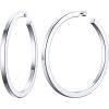 ChainsHouse 316L Stainless Steel Hoop Earrings for Women – 30mm/40mm/60mm/80mm 18K Gold/Black Lightweight Open Hoop Earrings, Fits for Sensitive Ears, Send Gift Box(B: Stainless-80mm)