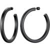 ChainsHouse 316L Stainless Steel Hoop Earrings for Women – 30mm/40mm/60mm/80mm 18K Gold/Black Lightweight Open Hoop Earrings, Fits for Sensitive Ears, Send Gift Box(A: Black-60mm)