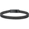 ChainsHouse Bracelet for Men Franco Curb Chain Link with Sturdy Clasp, 7.5/8.3/9 Inches Length 6/10/12MM Width Bracelet Chain Gift for Dad, Husband, Father’s Day, Birthday(D: 6mm-Black)