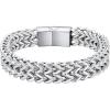 ChainsHouse Bracelet for Men Franco Curb Chain Link with Sturdy Clasp, 7.5/8.3/9 Inches Length 6/10/12MM Width Bracelet Chain Gift for Dad, Husband, Father’s Day, Birthday(C: 12mm-Steel)