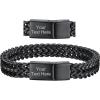 ChainsHouse Bracelet for Men Franco Curb Chain Link with Sturdy Clasp, 7.5/8.3/9 Inches Length 6/10/12MM Width Bracelet Chain Gift for Dad, Husband, Father’s Day, Birthday(N: 10mm-Black-Custom)