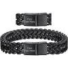 ChainsHouse Bracelet for Men Franco Curb Chain Link with Sturdy Clasp, 7.5/8.3/9 Inches Length 6/10/12MM Width Bracelet Chain Gift for Dad, Husband, Father’s Day, Birthday(O: 12mm-Black-Custom)
