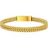 ChainsHouse Bracelet for Men Franco Curb Chain Link with Sturdy Clasp, 7.5/8.3/9 Inches Length 6/10/12MM Width Bracelet Chain Gift for Dad, Husband, Father’s Day, Birthday(G: 6mm-Gold Plated)