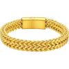 ChainsHouse Bracelet for Men Franco Curb Chain Link with Sturdy Clasp, 7.5/8.3/9 Inches Length 6/10/12MM Width Bracelet Chain Gift for Dad, Husband, Father’s Day, Birthday(H: 10mm-Gold Plated)