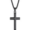 ChainsHouse Cross Necklace for Men, Black/18K Gold Plated/Stainless Steel Christian Jewelry Cross Pendant Necklace for Men, with Gift Box(d: Cross-Black)