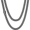 ChainsHouse Cuban Link Chain for Men, Stainless Steel Cuban Link Chain, Black/ 14K Gold Plated Cuban Chain Necklace, 6mm/9mm/12mm Width, Hip Hop Mens Jewelry, 18″-30″, Send Gift Box(g.6mm width-black)