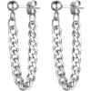 ChainsHouse Dangle Earrings for Men Women Stainless Steel Drop Chain Earring