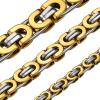ChainsHouse Flat Byzantine Link Necklace for Men 6mm/8mm/10mm Width, 18K Gold Plated/Stainless Steel Black Byzantine Chain Necklaces, 18″ 20″ 22″ 24″ 26″ 28″ 30″ Length, with Gift Box(H:Gold-8mm)