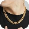 ChainsHouse Miami Cuban Link Chain Necklace for Men, 4.8mm/6mm/10mm/14mm Width, 14K Gold Plated/Stainless Steel/Black Mens Chunky Hip Hop Necklace Curb Chains, 14″-30″ Length, Come Gift Box(F: gold-14mm)