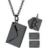 ChainsHouse Personalized Locket Necklace, Custom Envelope Necklaces with Photo Message Engraved for Women, Stainless Steel/Black/Gold/Rose Gold Plated Memorial Gift for Wife (with Gift Box)(C – Engraved Locket-Black)