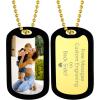 ChainsHouse Personalized Photo Necklace Men Women, Stainless Steel/18K Gold Plated Chain, Custom Picture Image Engrave Text Rectangular/Heart/Oval/Dogtag Pendant DIY Memorial Jewelry,Send Gift Box(G: Tag with Silencer-Gold)
