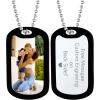 ChainsHouse Personalized Photo Necklace Men Women, Stainless Steel/18K Gold Plated Chain, Custom Picture Image Engrave Text Rectangular/Heart/Oval/Dogtag Pendant DIY Memorial Jewelry,Send Gift Box(G: Tag with Silencer-Steel)