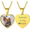 ChainsHouse Personalized Photo Necklace Men Women, Stainless Steel/18K Gold Plated Chain, Custom Picture Image Engrave Text Rectangular/Heart/Oval/Dogtag Pendant DIY Memorial Jewelry,Send Gift Box(K: Heart – Photo&Text-Gold)
