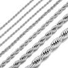ChainsHouse Rope Chain for Men Women, Stainless Steel Twisted Chain Necklace 1.5mm/2mm/3mm/3.8mm/6mm Width, Black/14K Gold Mens Rope Chains Jewelry 16″-30″, Send Gift Box(a. 2mm width-steel)