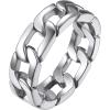ChainsHouse Stainless Steel Band Cuban Link Ring for Men Women, 6.4MM-7MM Wide, Size 07-14, with Gift Box(D: Steel-6.4MM Wide)