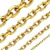 ChainsHouse Stainless Steel Cable Chain Necklaces for Men Women, 3mm/5mm/7mm/9mm/12mm 18K Gold/Black Plated Mens Cable Link Chains, 18″-30″ Length – Send Gift Box(h: gold-7mm)