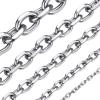 ChainsHouse Stainless Steel Cable Chain Necklaces for Men Women, 3mm/5mm/7mm/9mm/12mm 18K Gold/Black Plated Mens Cable Link Chains, 18″-30″ Length – Send Gift Box(a: stainless-3mm)