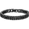 ChainsHouse Stainless Steel Cuban Link Bracelet, 8mm/12mm/17mm Width, 7.5″/8.3″/9″, 18K Gold Plated Chain Wrist Bracelets for Men Women, Send Gift Box(D: Black-8mm width)