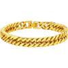 ChainsHouse Stainless Steel Cuban Link Bracelet, 8mm/12mm/17mm Width, 7.5″/8.3″/9″, 18K Gold Plated Chain Wrist Bracelets for Men Women, Send Gift Box(G: Gold-8mm width)