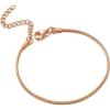 ChainsHouse Stainless Steel Herringbone Flat Chain Bracelets for Women,18K Gold/Rose Gold/Black Metal Paperclip/Snake/Cuban/Figaro Sterling Silver Link Charm Bracelet, 16+5cm Adjustable, With Gift Box(d. snake-rose gold)