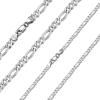ChainsHouse Sterling Silver Necklace, Cuban/Figaro/Twisted Rope/Rolo/Box Chain, No Tarnish Mens Women Jewelry, 14″-30″, Send Gift Box(B-Silver-3mm-Figaro)