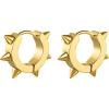 ChainsHouse Stud Earrings for Men Women,316L Stainless Steel/14K Gold/Black Plated Metal, Punk Hypoallergenic Surgical Huggie Hoop Earrings Mens Jewelry Piercing Hoop Earrings(D: Gold-Spike(1 Pair))
