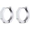 ChainsHouse Stud Earrings for Men Women,316L Stainless Steel/14K Gold/Black Plated Metal, Punk Hypoallergenic Surgical Huggie Hoop Earrings Mens Jewelry Piercing Hoop Earrings(E: Silver-Octagon(1 Pair))