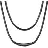 ChainsHouse Waterproof Braided Black Leather Necklace Cord with Clasp, Men Women DIY Rope Chain for Pendant, Customize Available, 1.5/2/3mm Width, 16/18/20/22/24/26/28/30″ Length (with Gift Box)(b. Black 3MM Wide-Black Clasp)