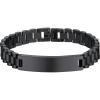ChainsHouse Wristband ID Bracelets for Men, Stainless Steel/18K Gold/Black Metal Plated, Personalized Engrave Chunky Bracelet Bangle, with Removal Tool, 15MM/15.5MM Width, 8.27-8.66 Inch Length(d. 10mm width-Black)