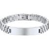 ChainsHouse Wristband ID Bracelets for Men, Stainless Steel/18K Gold/Black Metal Plated, Personalized Engrave Chunky Bracelet Bangle, with Removal Tool, 15MM/15.5MM Width, 8.27-8.66 Inch Length(a. 10mm width-Steel)