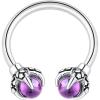 ORANGELOVE 316L Surgical Steel Dragon Claw Septum Ring Amethyst/Opal Hoop Nose Ring Piercing Septum Jewelry Ear Cartilage Daith Conch Helix Earring Lip Ring 16G 8mm 10mm(Amethyst/16G 8mm/Silver)