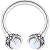 ORANGELOVE 316L Surgical Steel Dragon Claw Septum Ring Amethyst/Opal Hoop Nose Ring Piercing Septum Jewelry Ear Cartilage Daith Conch Helix Earring Lip Ring 16G 8mm 10mm(White Opal/16G 8mm/Silver)