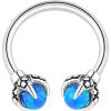 ORANGELOVE 316L Surgical Steel Dragon Claw Septum Ring Amethyst/Opal Hoop Nose Ring Piercing Septum Jewelry Ear Cartilage Daith Conch Helix Earring Lip Ring 16G 8mm 10mm(Blue Opal/16G 10mm/Silver)