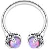 ORANGELOVE 316L Surgical Steel Dragon Claw Septum Ring Amethyst/Opal Hoop Nose Ring Piercing Septum Jewelry Ear Cartilage Daith Conch Helix Earring Lip Ring 16G 8mm 10mm(Purple Opal/16G 10mm/Silver)