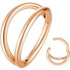 ORANGELOVE Double Hoop Nose Ring 18G 16G 316L Surgical Steel Cartilage Earring Septum Jewelry Seamless Hinged Clicker Segment Ring Conch Daith Tragus Helix Rook Piercing Earring Lip Ring(2pcs/18G/Diameter:7mm/Rose Gold)