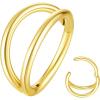 ORANGELOVE Double Hoop Nose Ring 18G 16G 316L Surgical Steel Cartilage Earring Septum Jewelry Seamless Hinged Clicker Segment Ring Conch Daith Tragus Helix Rook Piercing Earring Lip Ring(2pcs/20G/Diameter:8mm/Gold)