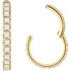 ORANGELOVE Hypoallergenic 16G Nose Rings Hoop with Cubic Zirconia 316L Surgical Steel Piercing Jewelry for Cartilage Helix Rook Daith Tragus Ear Lobe,Diameter 6mm to 12mm,Gold-Rose Gold-Silver
