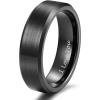 TRUMIUM 2mm 4mm 6mm 8mm 10mm Tungsten Ring Wedding Band for Women Men Bevel Edges Brushed Comfort Fit Size 4-15(Black 6mm I Love You)