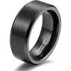 TRUMIUM 2mm 4mm 6mm 8mm 10mm Tungsten Ring Wedding Band for Women Men Bevel Edges Brushed Comfort Fit Size 4-15(Black 8mm)