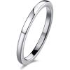 TRUMIUM 2mm 4mm 6mm 8mm Tungsten Wedding Band Ring for Men Women Silver/Rose Gold Plated/Rainbow/Gold Plated Domed High Polish Engagement Promise Rings Comfort Fit 4-15(2mm silver plated)